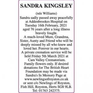 SANDRA KINGSLEY