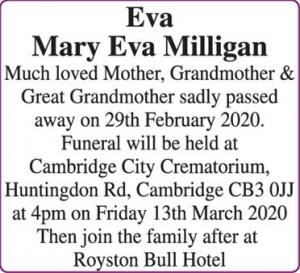 Eva
Mary Milligan