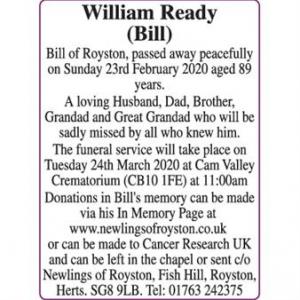 William Ready
 (Bill)