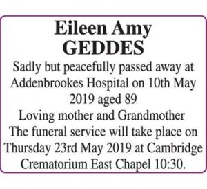 Eileen Amy Geddes