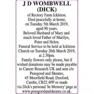 J D WOMBWELL (DICK)