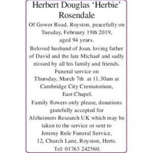 Herbert Douglas “Herbie” Rosendale