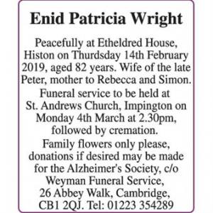 Wright - Enid Patricia