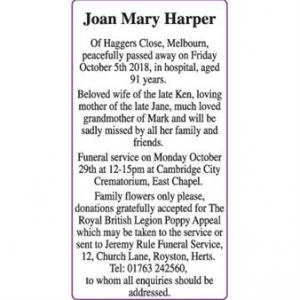 JOAN MARY HARPER